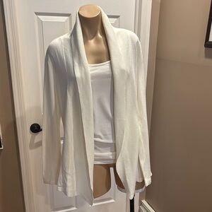 LOFT Outlet Shawl Collar Open Front Cardigan Cream, Medium